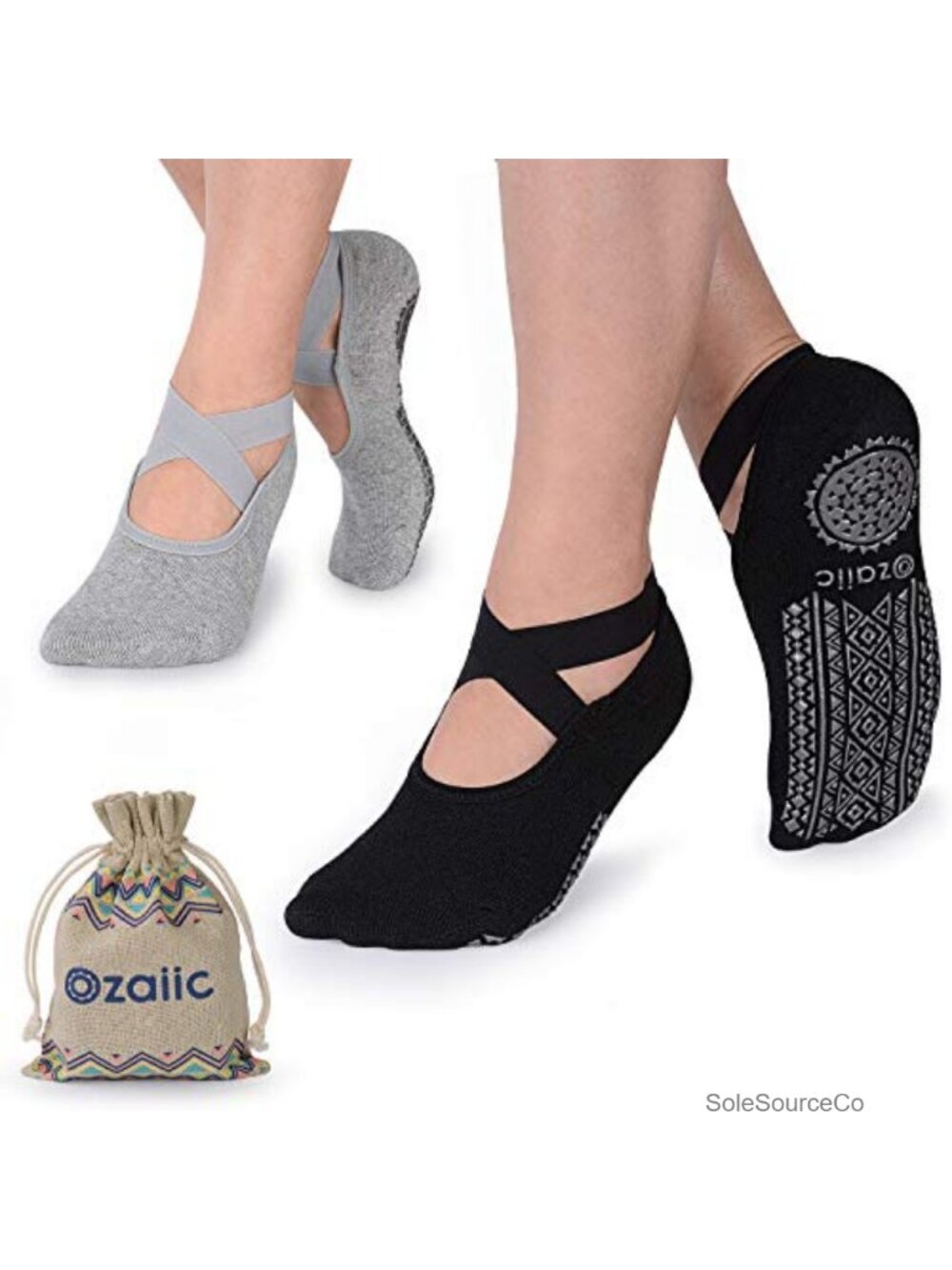 Non Slip Grip Yoga Pilates Socks Combed Cotton Silicone Full Cushion Low Cut